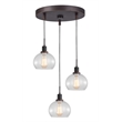 Woodbridge Lighting Austin 3-Light Metal Mini-pendant Cluster in Bronze/Clear