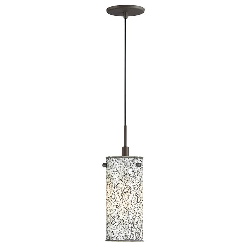 Woodbridge Lighting Tube Eclipse Metal Mini Pendant in Mosaic White