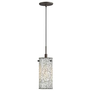 Woodbridge Lighting Tube Eclipse Metal Mini Pendant in Mosaic White