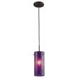 Woodbridge Lighting Tube Eclipse 1-Light Metal Mini Pendant in Mosaic Purple