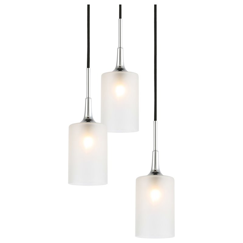 Woodbridge Lighting Chelsea 3-Light Opal Glass Cluster Pendant in Chrome