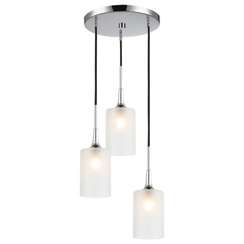 Woodbridge Lighting Chelsea 3-Light Opal Glass Cluster Pendant in Chrome