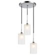 Woodbridge Lighting Chelsea 3-Light Opal Glass Cluster Pendant in Chrome