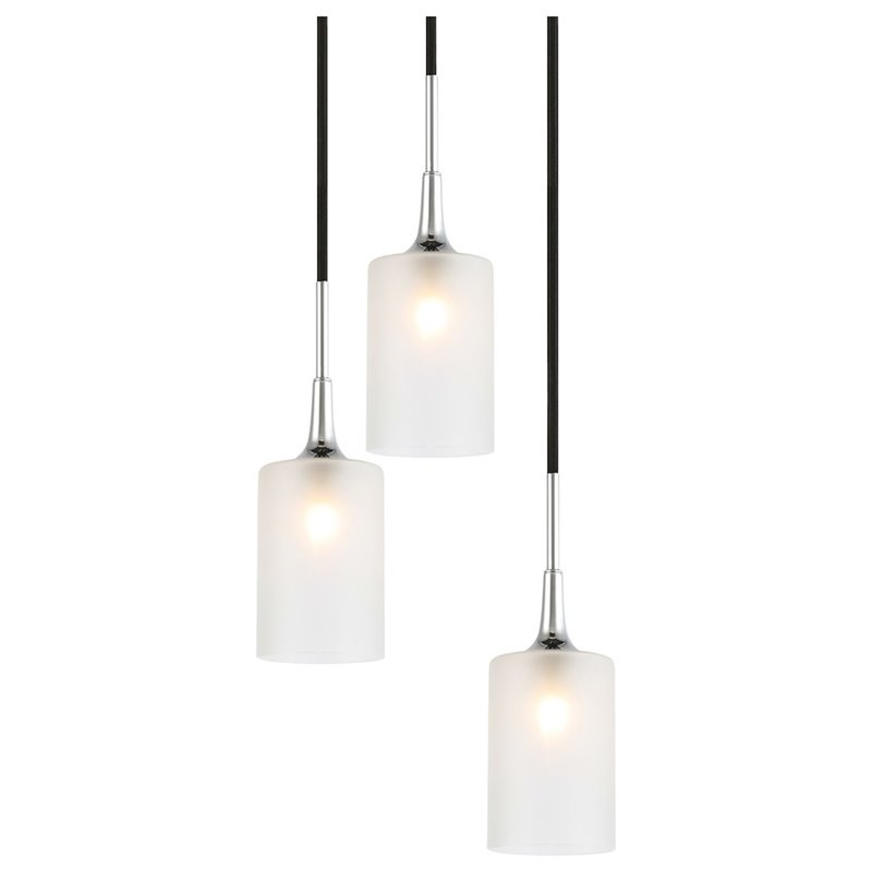 Woodbridge Lighting Chelsea 3-Light Opal Glass Cluster Pendant in Chrome/Bronze