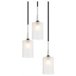 Woodbridge Lighting Chelsea 3-Light Opal Glass Cluster Pendant in Chrome/Bronze