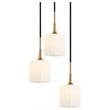 Woodbridge Lighting Chelsea 3-Light Glass Cluster Pendant in Brass/Bronze