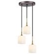 Woodbridge Lighting Chelsea 3-Light Glass Cluster Pendant in Brass/Bronze