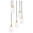 Woodbridge Lighting Chelsea 5-Light Opal Glass Cluster Pendant in Brass
