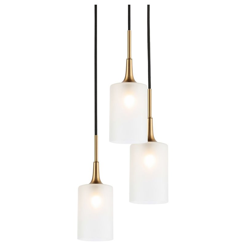 Woodbridge Lighting Chelsea 5-Light Opal Glass Cluster Pendant in Brass
