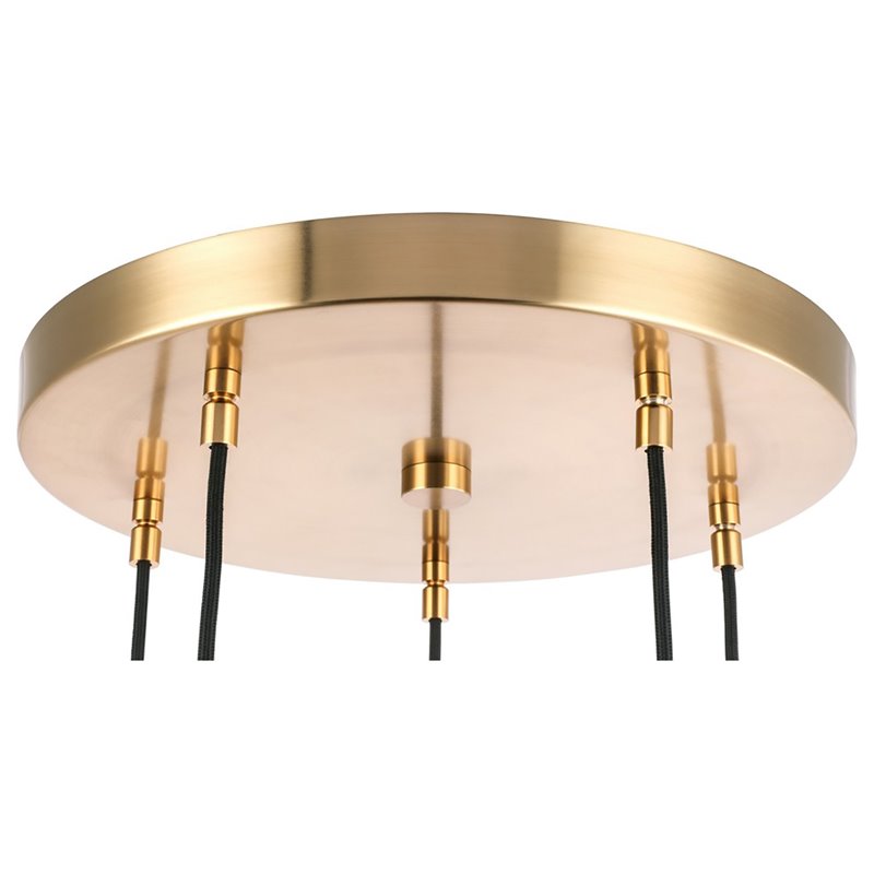 Woodbridge Lighting Chelsea 5-Light Opal Glass Cluster Pendant in Brass