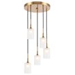 Woodbridge Lighting Chelsea 5-Light Opal Glass Cluster Pendant in Brass