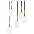 Woodbridge Lighting Chelsea 5-Light Opal Glass Cluster Pendant in Brass/Bronze