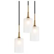 Woodbridge Lighting Chelsea 5-Light Opal Glass Cluster Pendant in Brass/Bronze