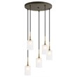 Woodbridge Lighting Chelsea 5-Light Opal Glass Cluster Pendant in Brass/Bronze