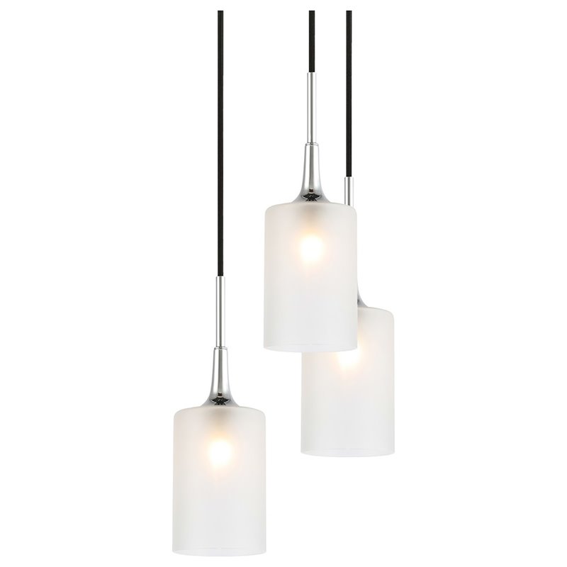 Woodbridge Lighting Chelsea 5-Light Opal Glass Cluster Pendant in Chrome