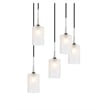 Woodbridge Lighting Chelsea 5-Light Opal Glass Cluster Pendant in Chrome/Bronze