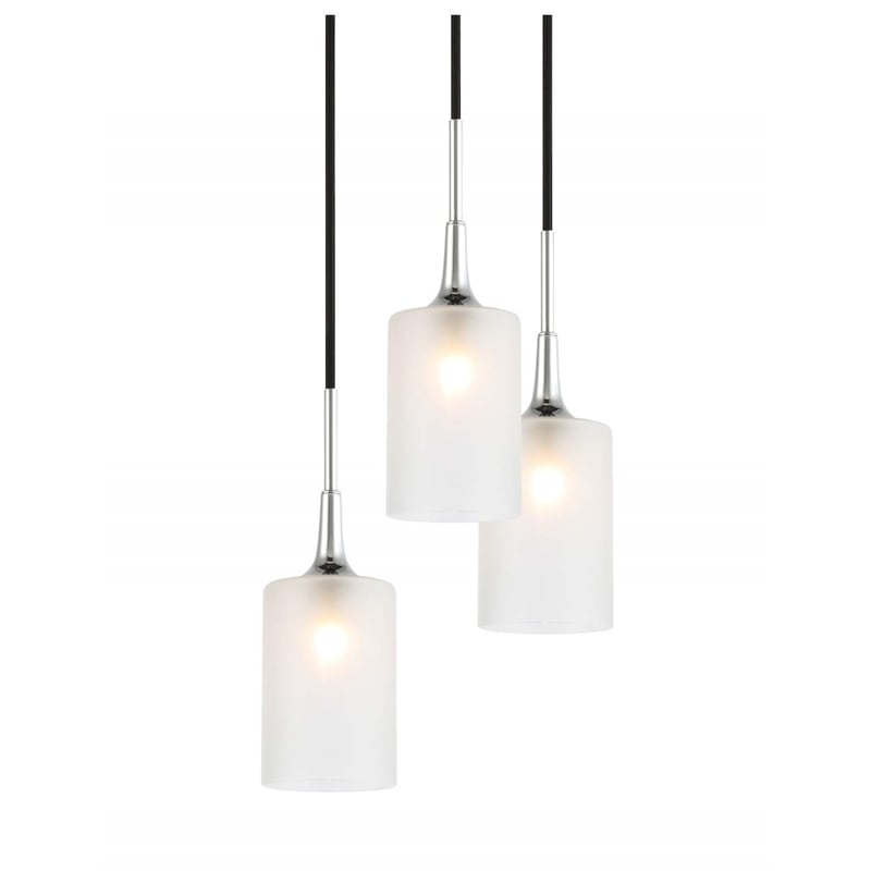 Woodbridge Lighting Chelsea 5-Light Opal Glass Cluster Pendant in Chrome/Bronze