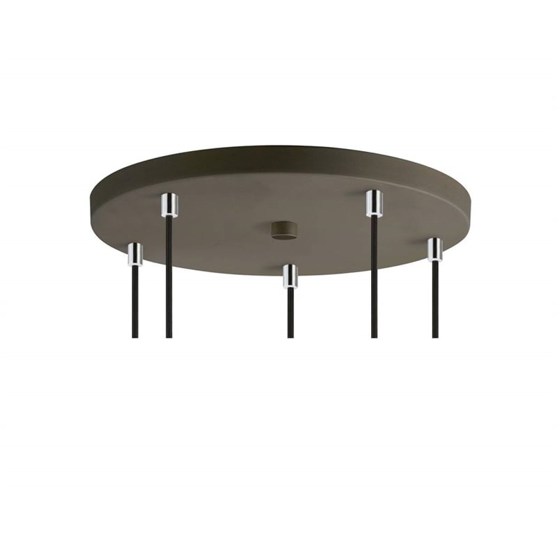 Woodbridge Lighting Chelsea 5-Light Opal Glass Cluster Pendant in Chrome/Bronze