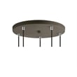 Woodbridge Lighting Chelsea 5-Light Opal Glass Cluster Pendant in Chrome/Bronze