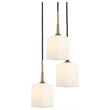 Woodbridge Lighting Chelsea 5-Light Opal Glass & Steel Cluster Pendant in Brass