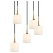 Woodbridge Lighting Chelsea 5-Light Glass & Steel Cluster Pendant in Brass