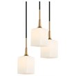 Woodbridge Lighting Chelsea 5-Light Glass & Steel Cluster Pendant in Brass
