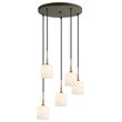 Woodbridge Lighting Chelsea 5-Light Glass & Steel Cluster Pendant in Brass