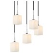 Woodbridge Lighting Chelsea 5-Light Glass Cluster Pendant in Chrome/Bronze
