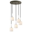 Woodbridge Lighting Chelsea 5-Light Glass Cluster Pendant in Chrome/Bronze