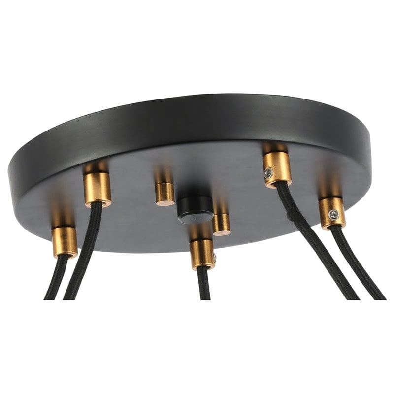 Woodbridge Lighting Christina 5-Light Glass & Steel Chandelier in Brass/Bronze