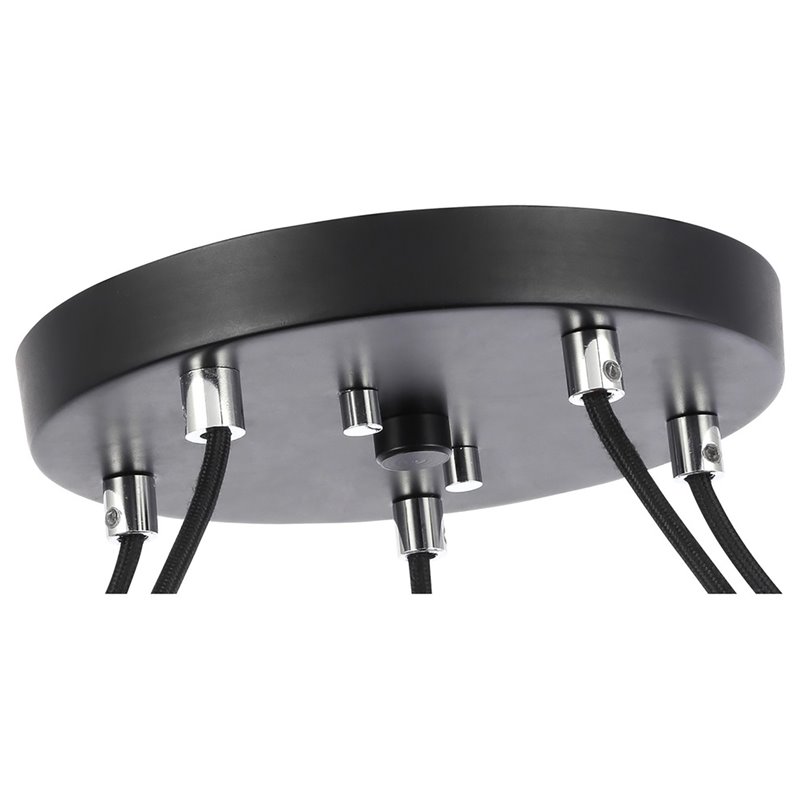 Woodbridge Lighting Christina 5-Light Glass & Steel Chandelier in Chrome/Bronze