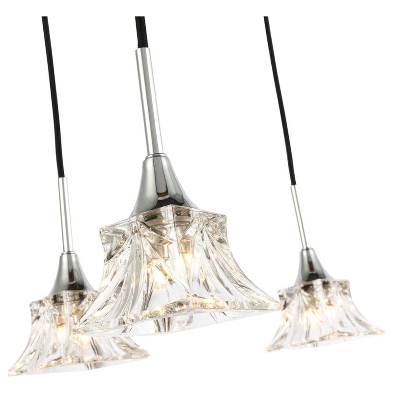 Woodbridge Lighting Christina 5-Light Glass & Steel Chandelier in Chrome