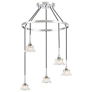 Woodbridge Lighting Christina 5-Light Glass & Steel Chandelier in Chrome