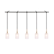 Woodbridge Lighting Elise 5-Light Opal Glass Linear Pendant in Brass/Bronze