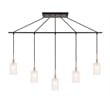 Woodbridge Lighting Elise 5-Light Opal Glass Linear Pendant in Brass/Bronze