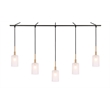 Woodbridge Lighting Elise 5-Light Opal Glass Linear Pendant in Brass/Bronze
