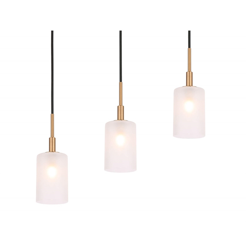 Woodbridge Lighting Elise 5-Light Opal Glass Linear Pendant in Brass/Bronze