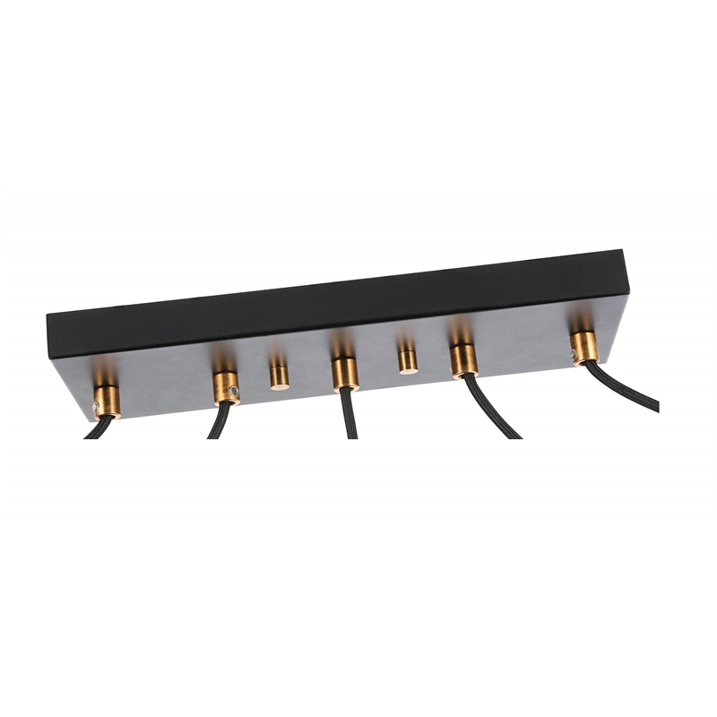Woodbridge Lighting Elise 5-Light Opal Glass Linear Pendant in Brass/Bronze