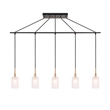 Woodbridge Lighting Elise 5-Light Opal Glass Linear Pendant in Brass/Bronze