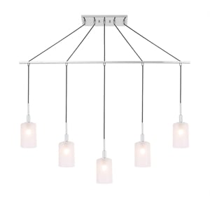 Woodbridge Lighting Elise 5-Light Opal Glass & Steel Linear Pendant in Chrome