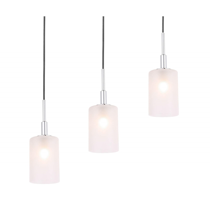 Woodbridge Lighting Elise 5-Light Opal Glass & Steel Linear Pendant in Chrome