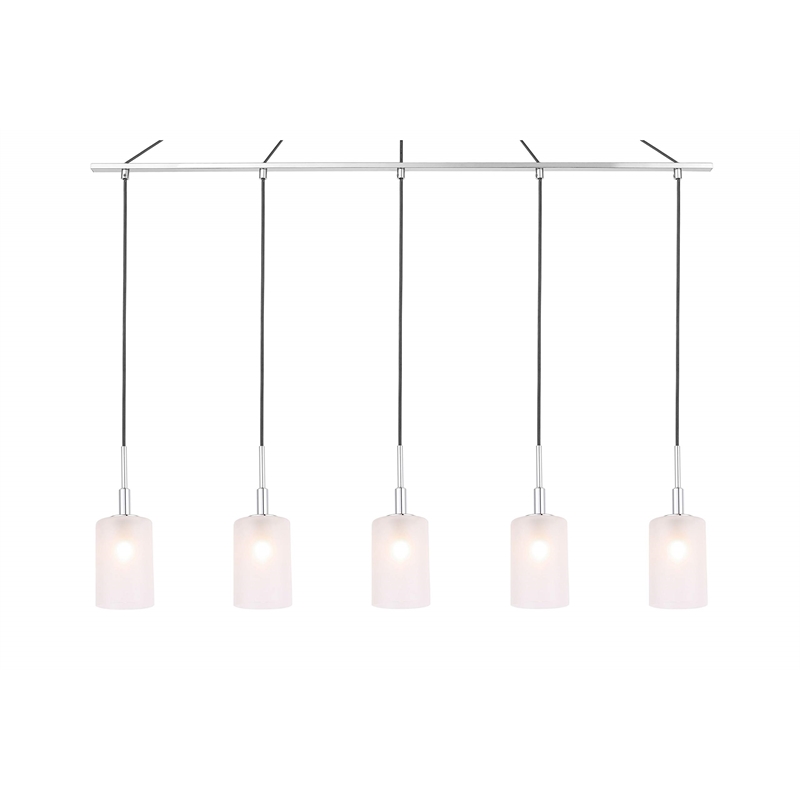 Woodbridge Lighting Elise 5-Light Opal Glass & Steel Linear Pendant in Chrome