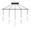 Woodbridge Lighting Elise 5-Light Opal Glass Linear Pendant in Chrome/Bronze