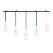 Woodbridge Lighting Elise 5-Light Opal Glass Linear Pendant in Chrome/Bronze