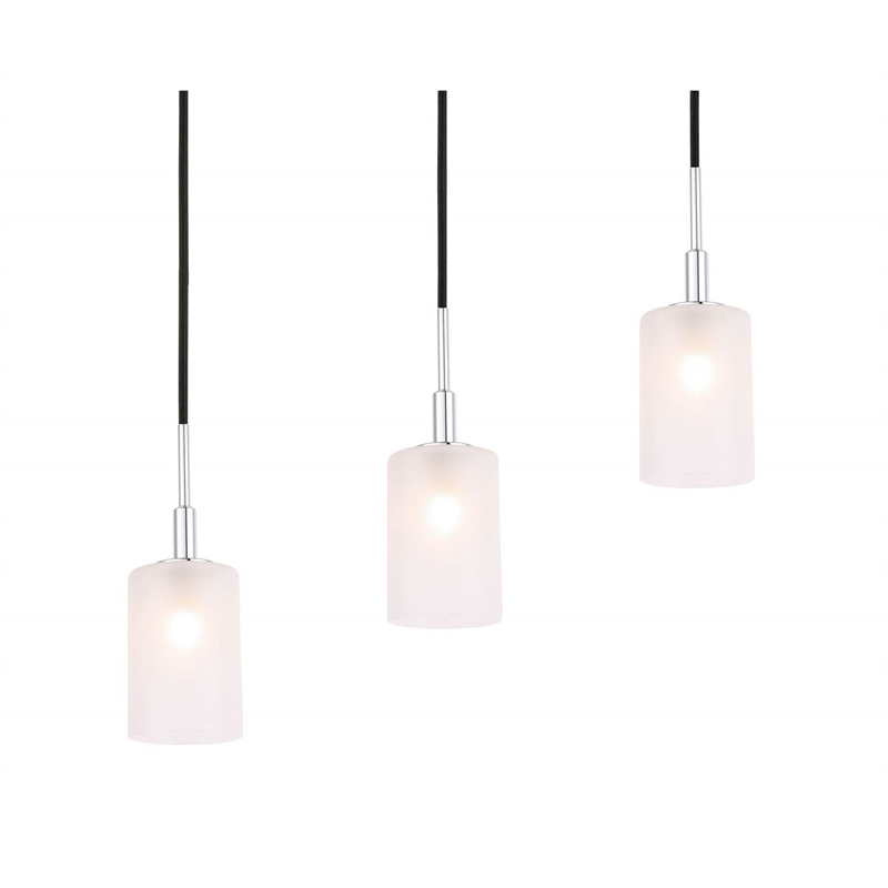 Woodbridge Lighting Elise 5-Light Opal Glass Linear Pendant in Chrome/Bronze
