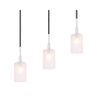 Woodbridge Lighting Elise 5-Light Opal Glass Linear Pendant in Chrome/Bronze
