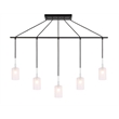 Woodbridge Lighting Elise 5-Light Opal Glass Linear Pendant in Chrome/Bronze