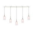Woodbridge Lighting Elise 5-Light Opal Glass Linear Pendant in Satin Nickel