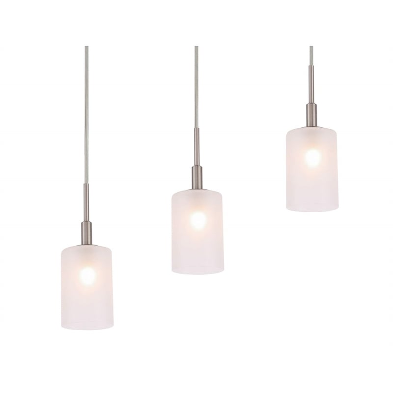 Woodbridge Lighting Elise 5-Light Opal Glass Linear Pendant in Satin Nickel