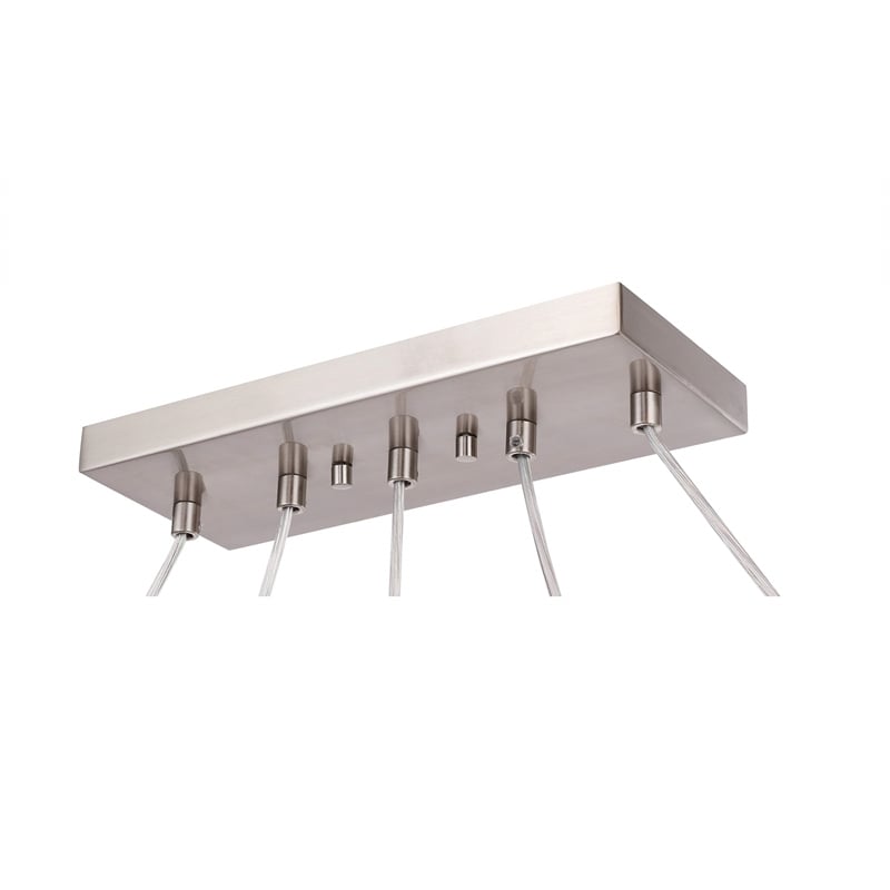 Woodbridge Lighting Elise 5-Light Opal Glass Linear Pendant in Satin Nickel